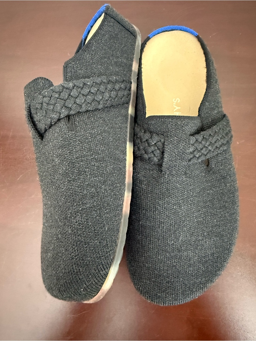 Rothy's Black Knit Slip-On Loafers with Braided Detail
